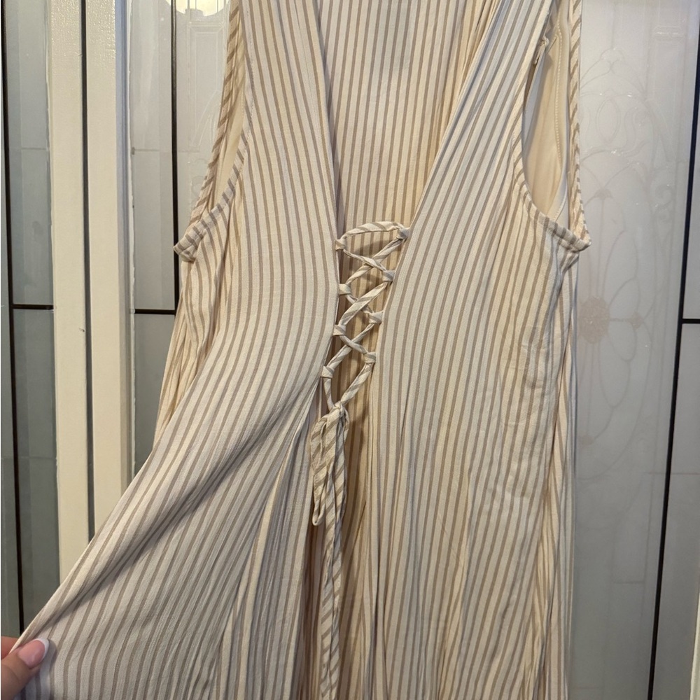 Torrid Cream Striped Maxi Dress - Picture 3 of 3